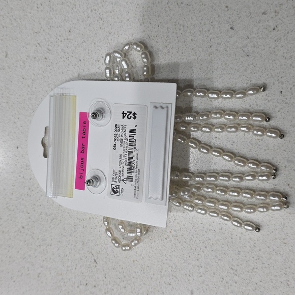 Bijoux Bar Silver Pearl Bow Drop Earrings - Picture 5 of 5